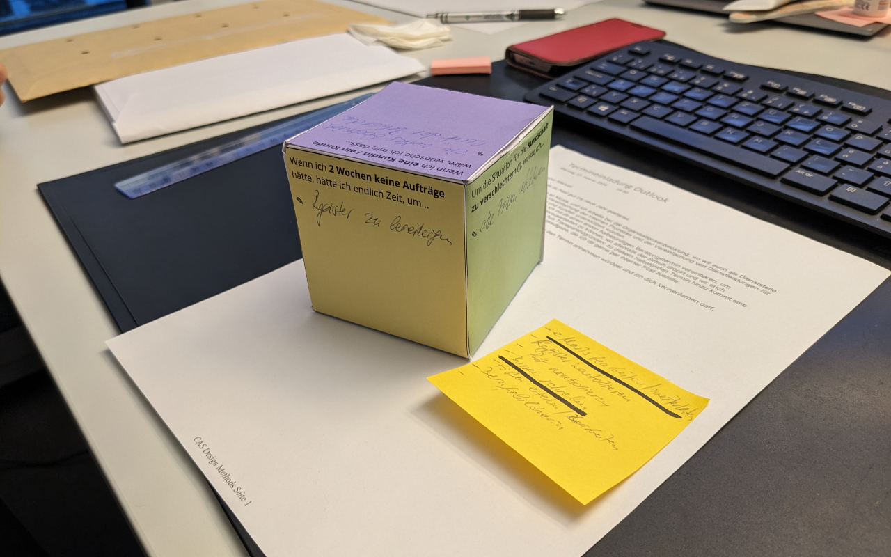 Zusammengeklebter Würfel nach der «Würfelstunde»