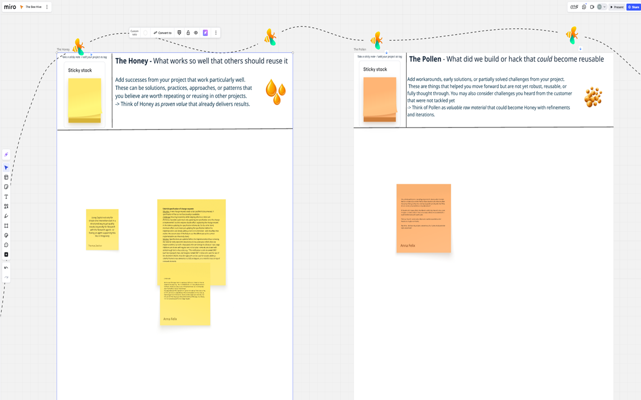 Frames zum Sammlen des Honigs und der Pollen