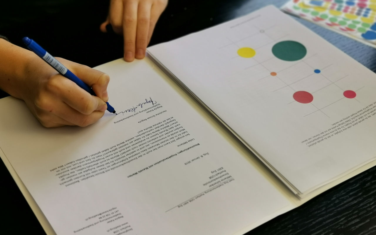 Analysiere auf dem Arbeitsblatt 3 ein Projekt und verfasse einen Brief gemäss Anleitung