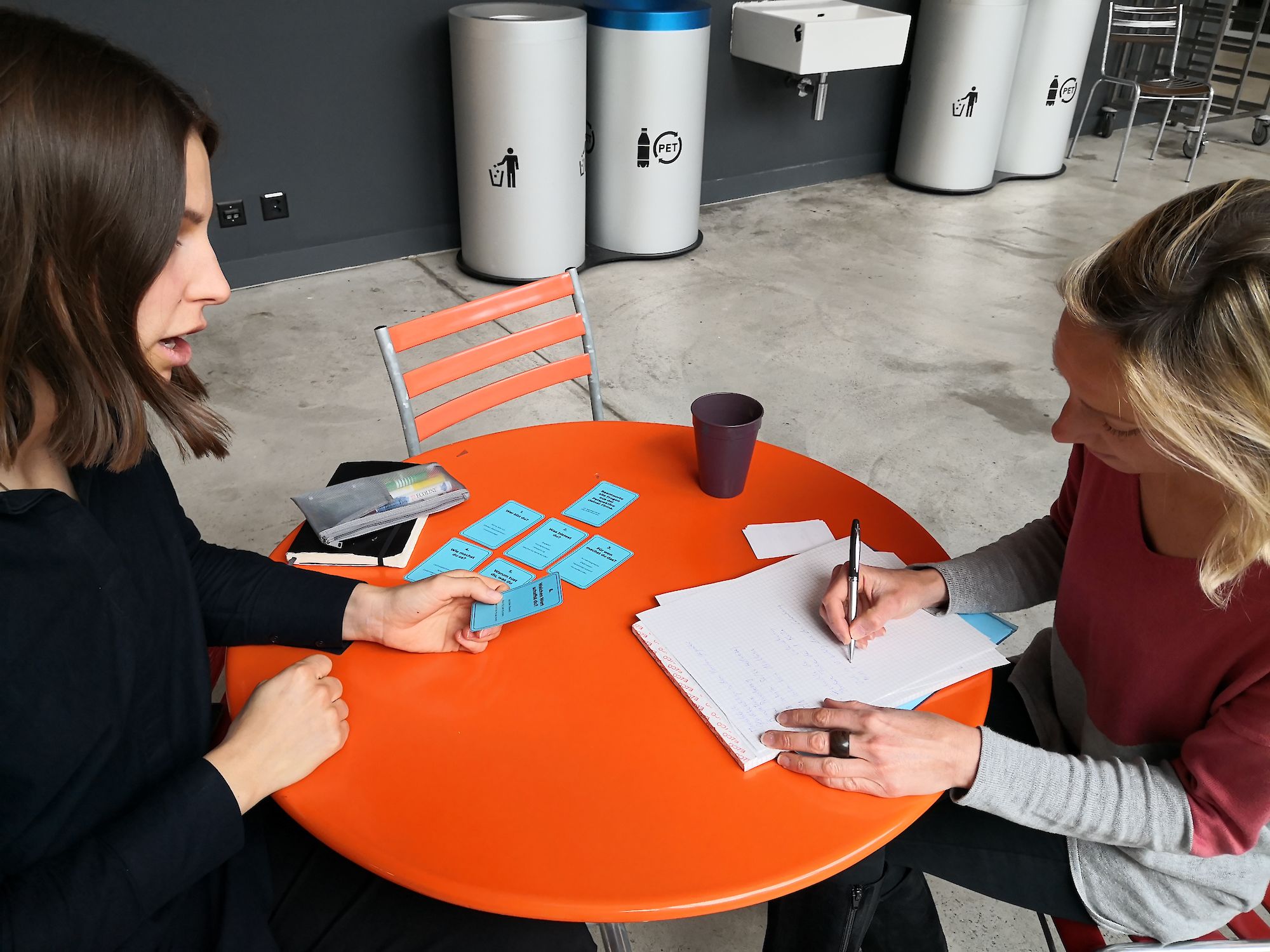 Der Reihe nach werden die Fragen beantwortet und Antworten notiert