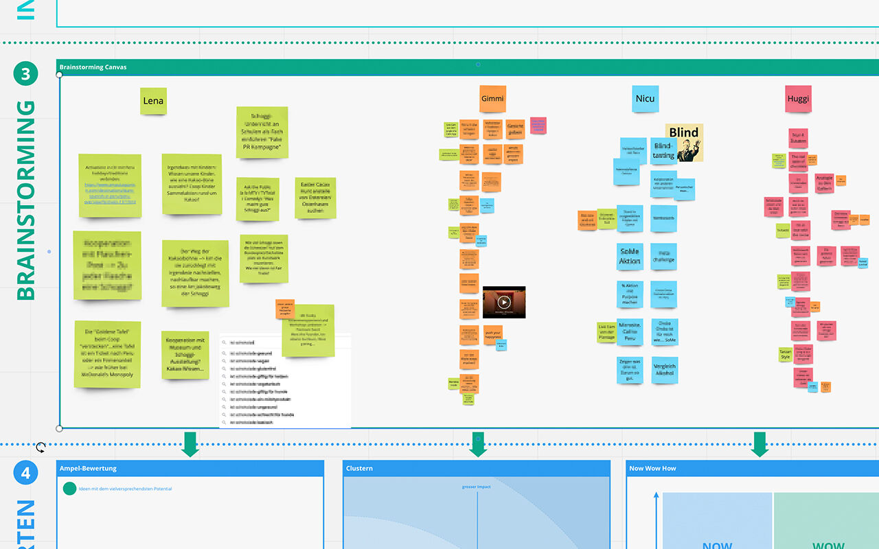 Erste Ideen nach individuellem Brainstorming