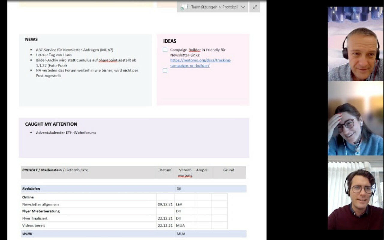 Zweites Team testet den Team-Meeting-Canvas.