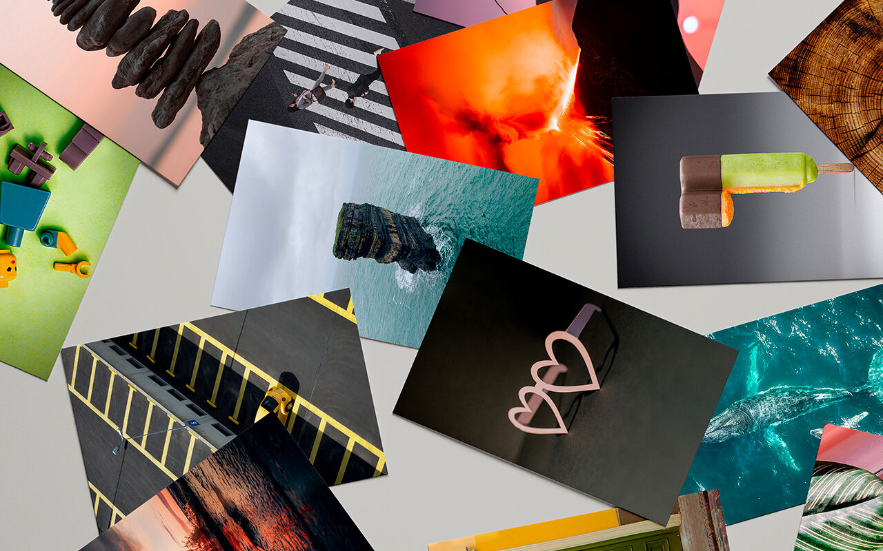 Aussuchen der Postkarten