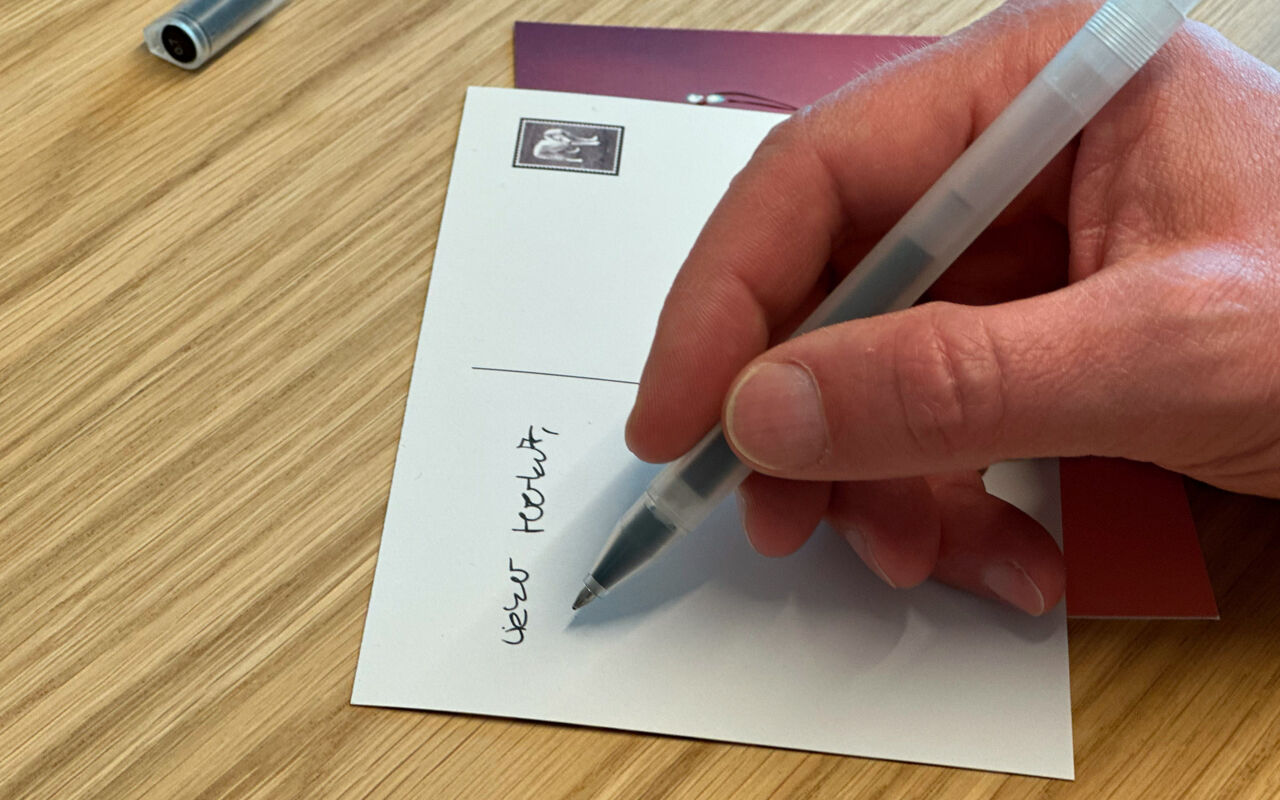 Schreiben der Postkarten